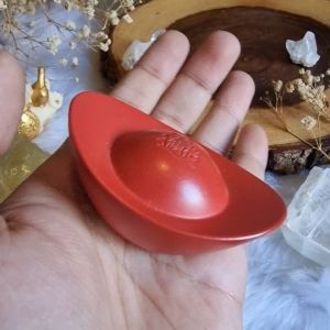 Feng Shui Red Cinnabar Wealth & Prosperity Ingot Carving
