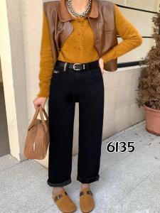 High Waist Straight Leg Jeans Womens Stylish Versatile Nine Point Boyfriend Denim Slimming Short plus Size Black 6135