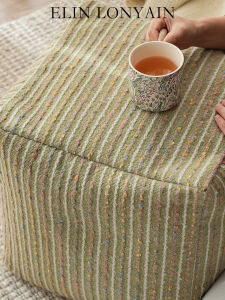 ELIN LONYAIN | Vintage Zen Green Linen Wool Blend Cushion