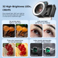 APEXEL 10-20X Zoom Macro Lens HD Micro Phone Camera Lenses with LED Fill Light for iPhone Samsung all Smartphones Eyelash Macro. 