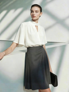 AMII | Elegant Summer Workwear Twisted Collar Lace Hollowed-Out Chiffon Shirt