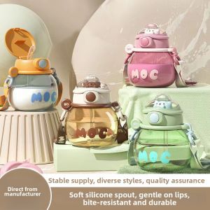 Cute High Capacity Plastic Straw Cup for Kids
