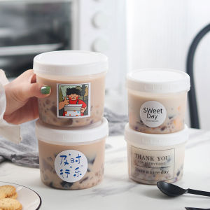 Dudu Can 400/600ml Pudding Cup Overnight Oat Cup Frosted Blossom Jelly Circulating Multiple Times Grass Jelly Jar