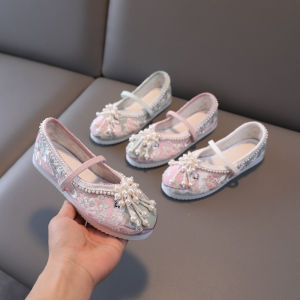 Giày Trẻ Em Thêu Thủ Công Giày Hanfu Giày Biểu Diễn Cổ Tích Giày Vải Mềm Giày Trẻ Em Phong Cách Truyền Thống Mùa Hè