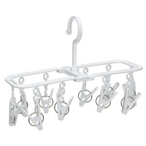 Japanese-Style Multi-Functional Clip Clothes Hanger Dormitory Socks Hanger Foldable Drying Rack Intimates Underwear Socks Rack