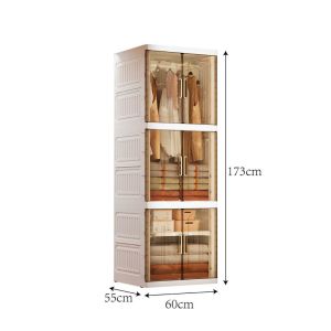 Wall-LEANING Folding Wardrobe Closet Multi-Layer