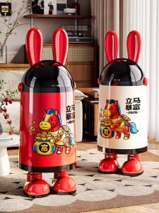 MEIZHUFU | Luxurious Cartoon Large Pedal Trash Can