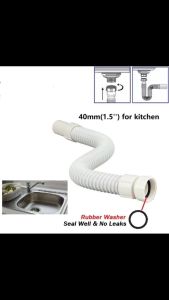 BATHKICTHZ Sink Unitrap Flexible Hose Drainer Pipe Kitchen Sink Waste PVC Flexible Bottle Trap 40mm