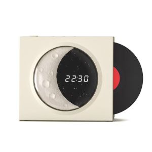 Retro Style Black Vinyl Wireless Bluetooth Speaker Clock Decorative Piece Birthday Gift for Men And Women Compact Soundbox