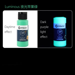 1Pc Fluorescent Acrylic Paint Luminous Pigment 58ML Glow in Dark Hand Painted DIY Glass Textile Wall Light Absorbing Pigment