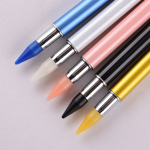 1PC Dual-ended Nail Art Dotting Pen Set With 2 Replaced Heads Rhinestone Beads Studs Picker Wax Pencil Brush Nails Art Tools