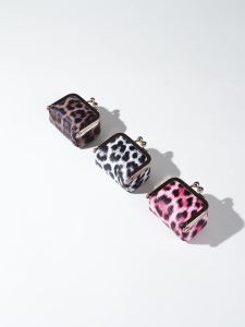 Baellerry | Simple Mini Womens Coin Wallet Cow Stripe Small Coin Pocket Ring Necklace Jewelry Case Leopard Print Female Purse