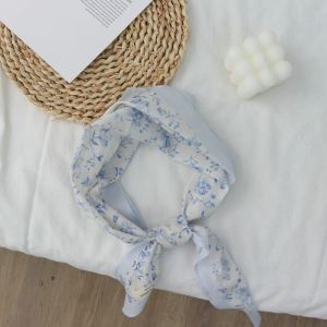 Khăn Choàng Lụa Cotton Mềm Mại Họa Tiết Hoa Nhỏ Kiểu Pháp Mỏng Mùa Xuân Hè Mới 2025 Trang Trí Cổ Thời Trang Thanh Lịch