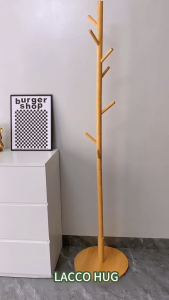 LACC Coat Rack High-Quality Multiple Hooks Stand Heavy Duty For Multipurpose Hanging Bag Coat Cap Bedroom Hanger Organizer Wood