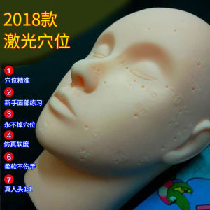 Beginner Beauty Massage Head Dummy Model with Acupoint Simulation Realistic Hair Practice Head for Salon Training