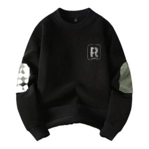 ROMON | Lormen Mens Round Neck Sweatshirt Double-sided Thickened Long Sleeve T-shirt Warm Base Layer Shirt Spring Autumn New Style