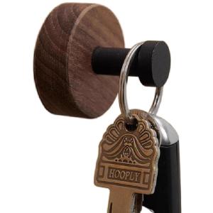 XIDUOSHU | Walnut Wood Self-Adhesive Heavy Duty Door Back Wall Mounted Round Hook