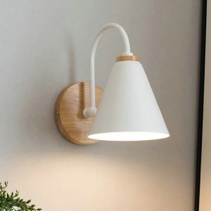 JOYINLED Modern Minimalist LED Wall Light Black White Interior Decor E26/E27 Lamps Nordic Indoor Wall Lamp for Bedroom Bedside 