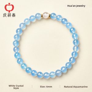 QINGXIANGTAI | High-quality Blue Quartz Crystal Bracelet