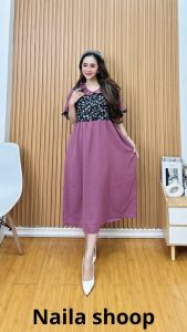 Daster Dress Fuji Model Terbaru Kombinasi Lengan Rayon Premium