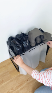𝗨𝗥𝗕𝗔𝗡𝗛𝗢𝗠𝗘𝗦 3-Tier Covered Shoe Rack with Curtain | Vertical Storage Shelf for Shoes Slippers Sneakers | Space-Saving Organizer with Dustproof Cover | Lightweight & Durable Rak Kasut 3 Lapisan Bertutup | Rak Simpanan Kasut Rumah Putih | Easy
