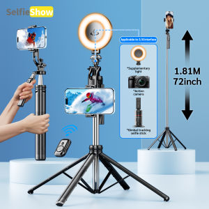 Selfieshow C19 Extendable Tripod with Bluetooth Remote 1/4 Screw Phone Holder 72inch Monopod for Smartphone Camera Brackets