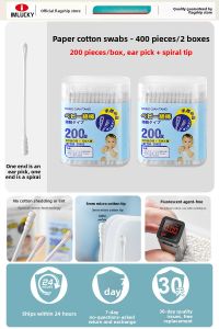 IMLUCKY | Baby-Safe Dual-Head Cotton Swabs for Ear and Nose Cleaning