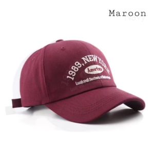 Stok Sedia Ada Topi Korean Style Adjustable Casual Embroidery Couple Baseball Cap NEW YORK 1989 Hat