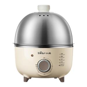 [China Plug Adapter Needed] Bear | Home Use Small Stainless Steel Multi-Function Timer Egg Cooker Auto Power Off Steamer
