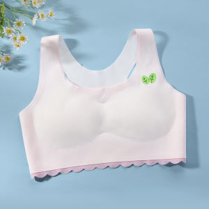 Miiow | Sports Bra For Teenage Girls Breathable Seamless Shockproof Vest Nylon Fabric Fixed Strap Three Stage Development Innerwear