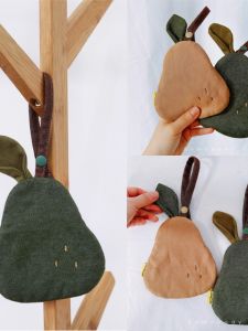 Túi Đựng Tiền Hình Quả Lê Dễ Thương Cho Bé Gái Túi Xách Cầm Tay Đi Dạo Túi Đựng Chìa Khóa Hình Quả Lê Mới 2025 Túi Đựng Tiền Phong Cách Mới Của San Color Patch