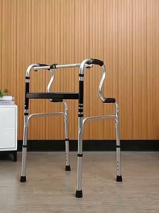 walker for adult heavy duty Foldable stainless Steel Walking Aid Crutches Canes Armrest with Wheels