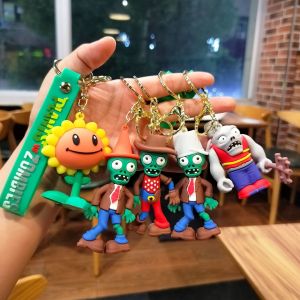 HBESTY Plants vs. Zombies PVC keychain pendant schoolbag pendant car key chain accessories blind box gift wholesale