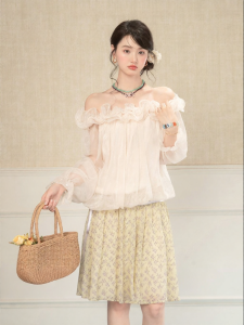 loveheynew | Áo Voan Dễ Thương Kiểu Nghỉ Dưỡng Trễ Vai Mùa Hè