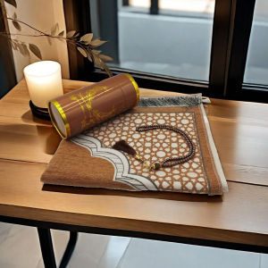 Portable Folding Bucket Set Middle East Style Carpet Beautiful Colorful Ethnicity Arab Gift Mat Rectangular Polyester Fiber