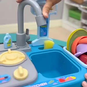 Play Kitchen Toy Sink Toys Pretend Food Kitchen Accessories Set Kapasiti Besar for 3+Years Old