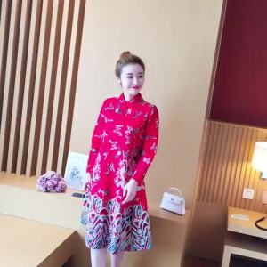 Dazzlin M-4XL Pakaian Saiz Besar Merah Cheongsam Dalam Stok 2025 Gaun Cheongsam Lengan Panjang Tongle R Kapas Musim Bunga Baru