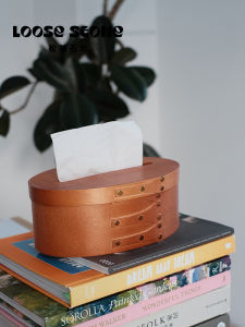 กล่องใส่ผ้าเช็ดหน้ายางยืดไม้สไตล์ย้อนยุค สไตล์ยุโรป กล่องใส่ของบนโต๊ะสำหรับจัดระเบียบในบ้าน