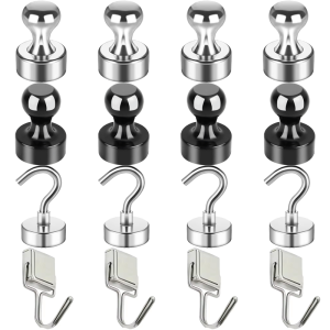 10Pcs Strong Heavy Duty Magnet Hook Super Magnetic Hooks Push Pin Perfect For Fridge Whiteboard Key Multi Functional DIY Storage