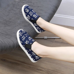 Lightweight Spring Autumn Womens Flat Shoes Elastic Mouth Cloth Bottom Walking Shoes Breathable Comfortable Traditional Beijing Style