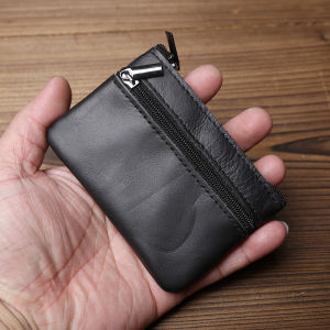 Real Leather Mini Moneybag Cowhide Zipper Handmade Retro Small Coin Bag Simplicity Coins Holders Durable Wallet Pouches