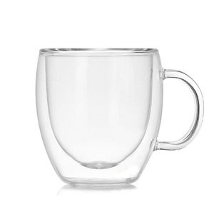Ly Cà Phê Thủy Tinh Hai Lớp 350ml Có Nắp Silicon Giữ Nhiệt Tái Sử Dụng Được Dùng Cho Cà Phê Buổi Sáng