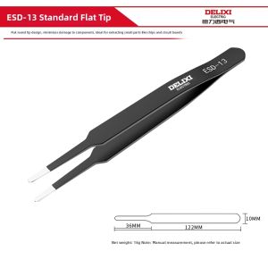 DELIXI | Anti-static Fine Bent Tweezers Tool
