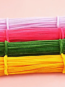 17 MILE fuzzy wire 100pcs makapal thick assorted Multicolour Chenille Twisting mix color DIY flower set Toy