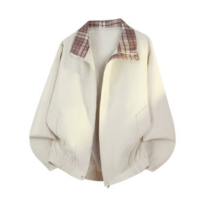 TUCANO | Check Plaid Spliced Turn-Down Collar Jacket High Quality