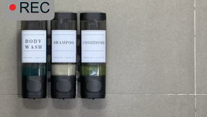 Soap Dispenser WallmountedTriple Shampoo and Conditioner Dispenser No Drilling ABS for Bathroom Kitchen Hotel Restaurant 300ML Keimav