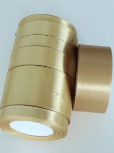 25 Yards 10-50mm Champagne Gold Color Silk Satin Ribbons Christmas Wedding Party Decoration Gift Wrapping DIY Crafts Ribbons