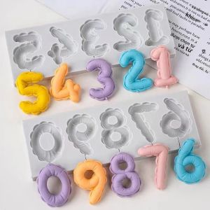 Tự Làm Bánh Silicone Trang Trí Khuôn Số Fondant Lollipop Chocolate Nướng Dụng Cụ Thân Thiện Với Môi Trường Nhựa Đất Sét Quà Tặng Handmade Làm Khuôn 1 Cái/2 Chiếc