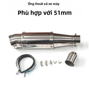 Ống Xả Xe Máy Bằng Thép Không Gỉ Đa Năng 51MM Dành Cho Z900 R3 R25 MT07 MT09 R1 Z400 Z650 - Nâng Cấp Hiệu Suất