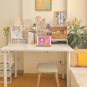 【Free Shipping】Korean Table Desk Study Table Office Table Dressing Table Nordic Style White Table COD Support